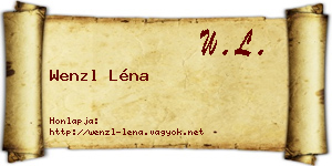 Wenzl Léna névjegykártya